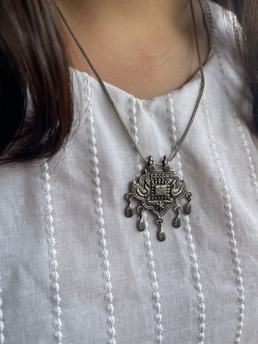 925 Peacock Oxidise Silver Chain